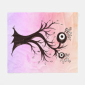 Crazy Tree Creature Ink Art Pink Fantasy Fleecedecke (Vorderseite (Horizontal))