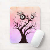 Crazy Tree Creature Ink Art Pink Fantasy Mousepad (Mit Mouse)