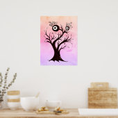 Crazy Tree Creature Ink Art Pink Fantasy Poster (Küche)
