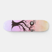 Crazy Tree Creature Ink Art Pink Fantasy Skateboard (Horizontal)