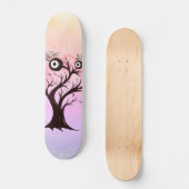 Crazy Tree Creature Ink Art Pink Fantasy Skateboard (Vorderseite)