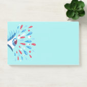 Crazy Trippy Eye Blue Psychedelic Art Post-it Klebezettel (Büro)