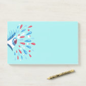 Crazy Trippy Eye Blue Psychedelic Art Post-it Klebezettel (Auf Schreibtisch)