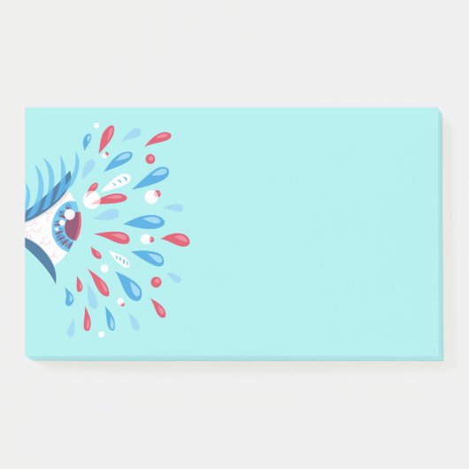 Crazy Trippy Eye Blue Psychedelic Art Post-it Klebezettel (Vorderseite)