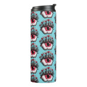 Crazy Trippy Eye komisch Whimsigoth Thermosbecher (Nach links gedreht)