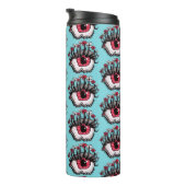 Crazy Trippy Eye komisch Whimsigoth Thermosbecher (Nach rechts gedreht)