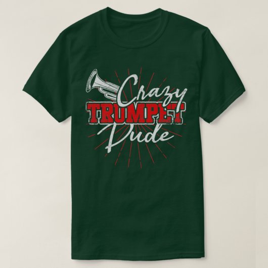Crazy Trumpet Typ Retro Trumpeter T-Shirt (Design vorne)