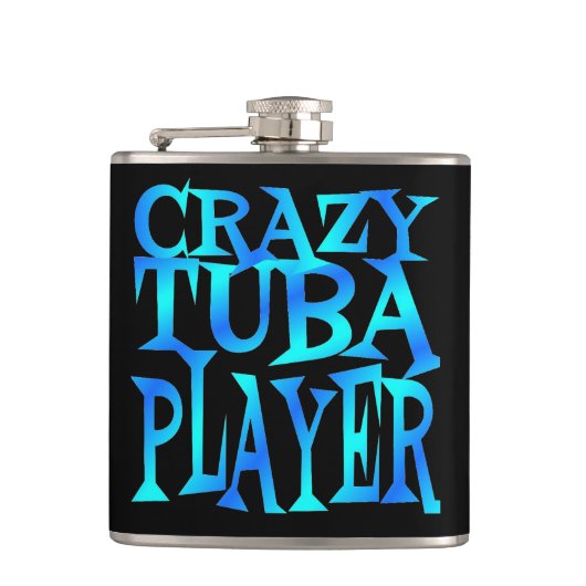 Crazy Tuba Player Flachmann (Vorderseite)