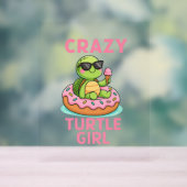 Crazy Turtle Girl Acrylschild (Neutral)