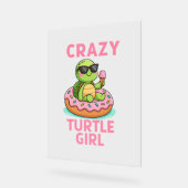 Crazy Turtle Girl Acrylschild (Winkel)