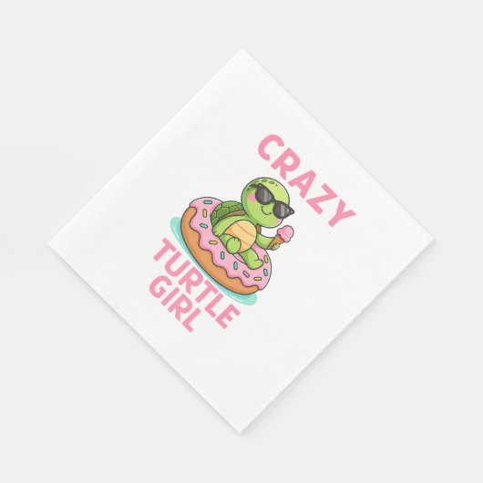 Crazy Turtle Girl Serviette (Ecke)