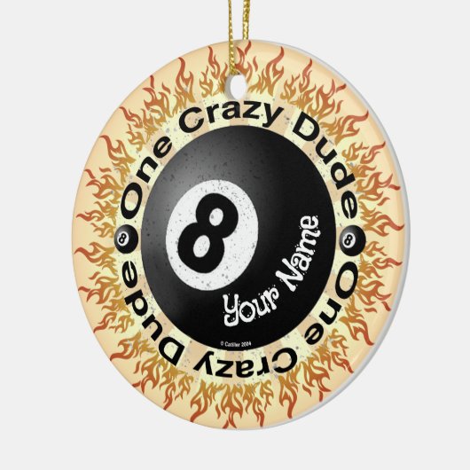 Crazy Typ Eightball Keramik Ornament (Links)