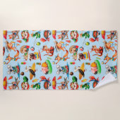 Crazy über den Sommer Strandtuch (Vorderseite)