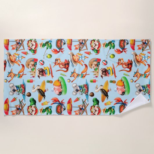 Crazy über den Sommer Strandtuch (Vorderseite)