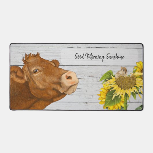 Crazy über die Farm Desk Mat - Niedliche Kuh & Chi Schreibtischunterlage (Vorderseite)