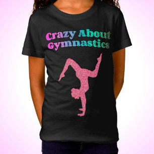 Crazy über Gymnastik Handstand gestörter Schriftar T-Shirt