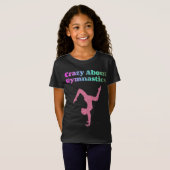 Crazy über Gymnastik Handstand gestörter Schriftar T-Shirt (Vorne ganz)