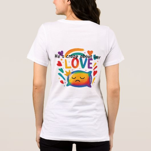 Crazy über ihn Tri-Blend shirt (Rückseite)