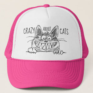 Crazy über Katzen Katze Lady Trucker Hat Truckerkappe