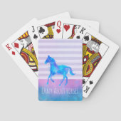 Crazy über Pferde Rosa und Blau Spielkarten (Rückseite)