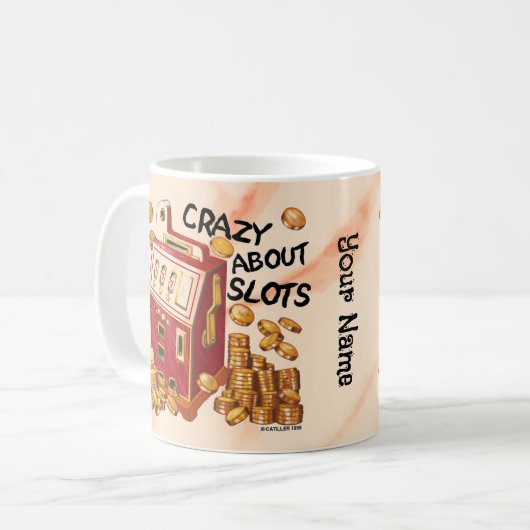 Crazy über Slots Kaffeetasse (Vorderseite Links)