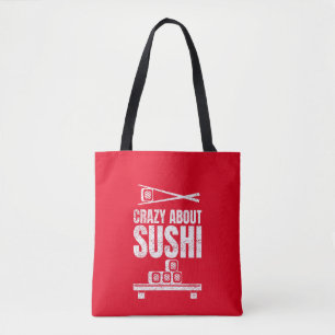 Crazy über Sushi Tote Bag Tasche