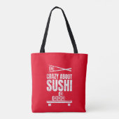 Crazy über Sushi Tote Bag Tasche (Rückseite)