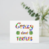Crazy über Turtles Postkarte (Stehend Vorderseite)