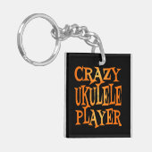 Crazy Ukulele Player Schlüsselanhänger (Vorderseite links)