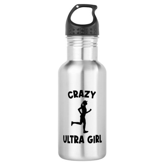Crazy Ultra Running Girl Edelstahlflasche (Vorderseite)