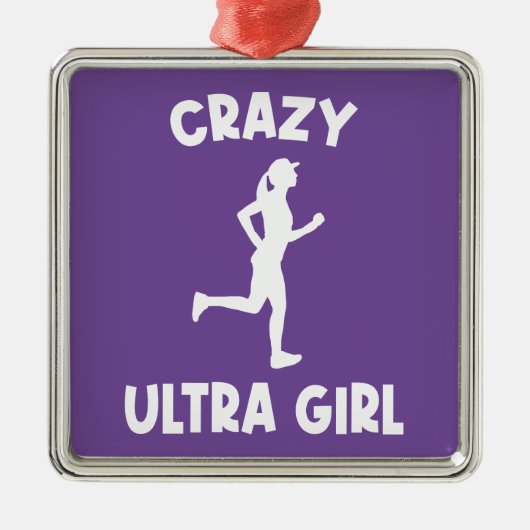 Crazy Ultra Running Girl Ornament Aus Metall (Vorne)