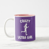 Crazy Ultra Running Girl Zweifarbige Tasse (Links)