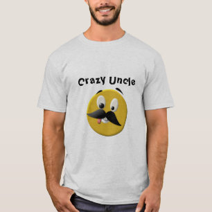 Crazy Uncle Happy Face mit Mustache T-Shirt