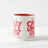 Crazy Uncle Warnungs-individuelle Name rote Tasse (Mittel)