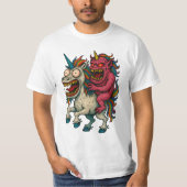 Crazy Unicorn und Brain Monster T-Shirt (Vorderseite)
