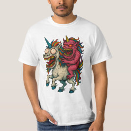 Crazy Unicorn und Brain Monster T-Shirt