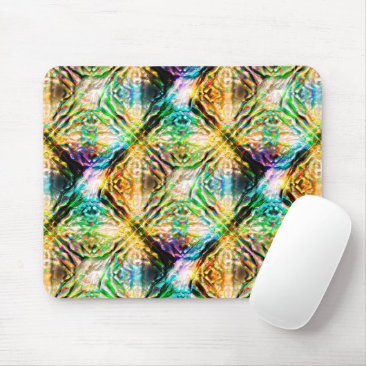 Crazy verbrannte bunt Textur, abstrakte Quadrate Mousepad (Mit Mouse)