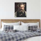 Crazy verrückter Professor mit Bart Leinwanddruck (Insitu (Schlafzimmer))