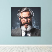 Crazy verrückter Professor mit Bart Leinwanddruck (Insitu (Holzboden))