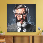 Crazy verrückter Professor mit Bart Leinwanddruck (Insitu (Wohnzimmer))