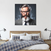 Crazy verrückter Professor mit Bart Leinwanddruck (Insitu (Schlafzimmer))