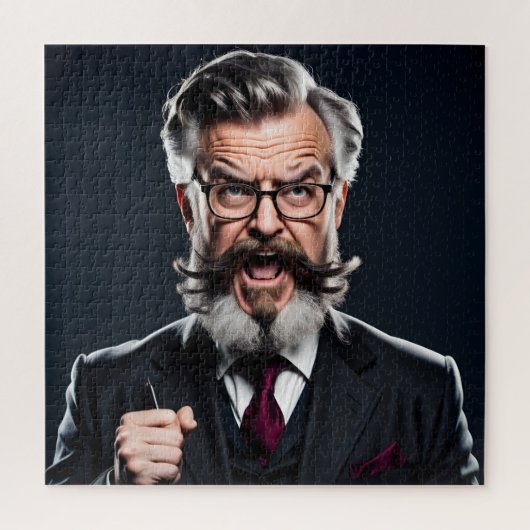 Crazy verrückter Professor mit Bart Puzzle (Vertikal)