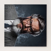 Crazy verrückter Professor mit Bart Puzzle (Horizontal)