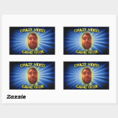 Crazy Video Game Geek Thumbnail Sticker (Blatt)
