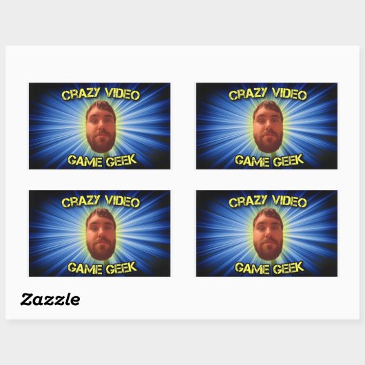 Crazy Video Game Geek Thumbnail Sticker (Blatt)