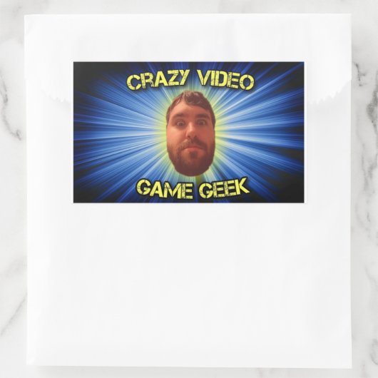 Crazy Video Game Geek Thumbnail Sticker (Tasche)