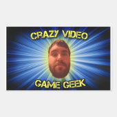 Crazy Video Game Geek Thumbnail Sticker (Vorderseite)