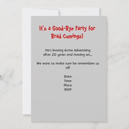 Crazy Vintag Einladung (Rückseite)