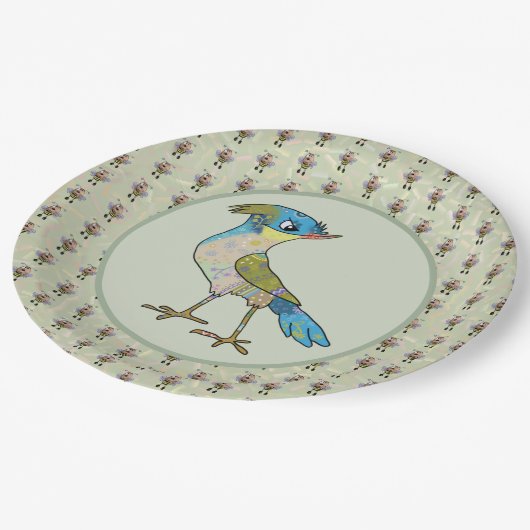 Crazy Vogel  Pappteller (Schrägansicht)