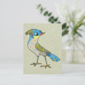 Crazy Vogel Postkarte (Stehend Vorderseite)